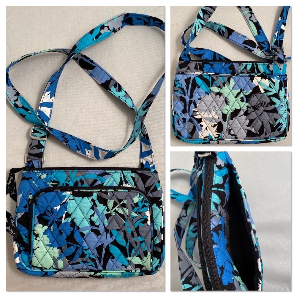 Vera Bradley multicolor blue black gray Camofloral hipster bag